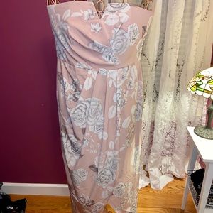 Strapless Floral Dress